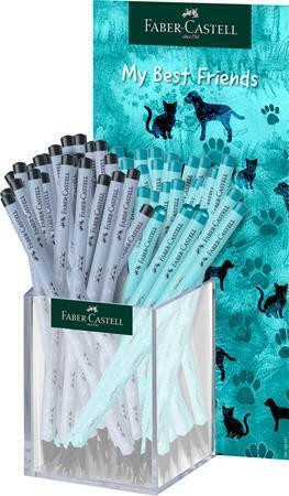 Grafitová tužka "Dogs & Cats", displej/48 ks, mix barev, HB, trojhranná, FABER-CASTELL 111534