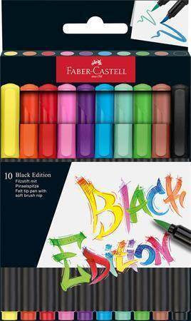 Fixy "Black Edition", 10 barev, FABER-CASTELL 116451