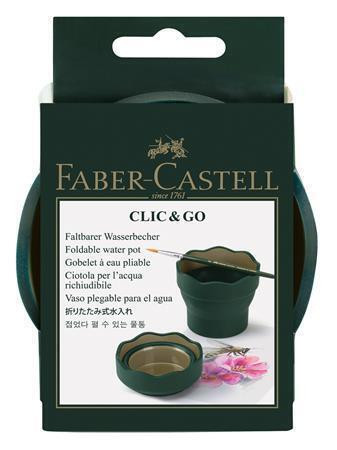 Kelímek na štětce "Click&Go", zelená, plast, FABER-CASTELL 181520