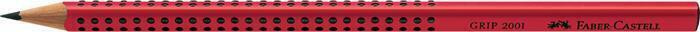 Grafitová tužka "Grip 2001", červená, B, trojhranná, FABER-CASTELL 517021