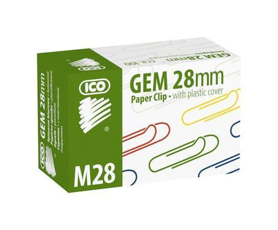 Kancelářské sponky, 28 mm, ICO, mix barev
