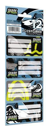 Školní etikety na sešity "Shark Attack", 12 ks/balení, LIZZYSULI 7730001007