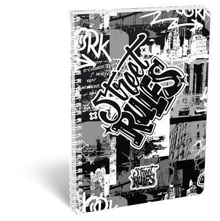 Spirálový sešit "Street Rules", A4, čtverečkovaný, 70 listů, LIZZYSULI 7500163003