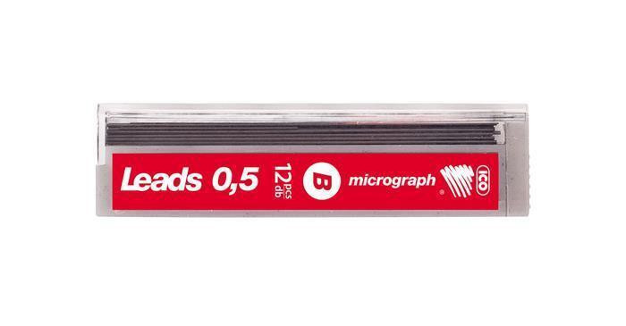 Grafitová tuha "Micrograph", B, 0,5mm, ICO