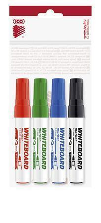 Popisovač na bílou tabuli a flipchart "Plan", 4 barvy, 1-3mm, kuželový hrot, ICO