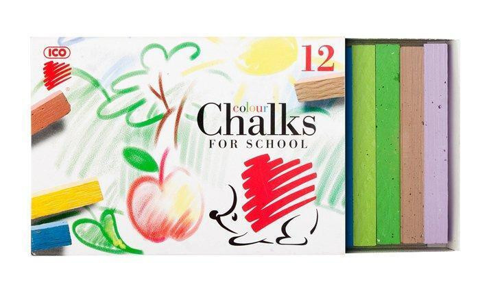 Křídy, 12ks, ICO "Ježek", různé barvy