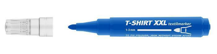 Popisovač na textil "XXL", modrá, 1-3mm, kuželový hrot, ICO