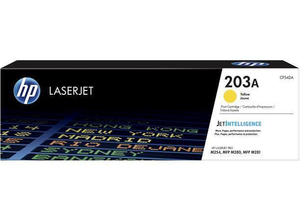 CF542A Toner HP 203A do tiskáren ColorLaserJet Pro MFP M280nw, MFP M281fdn, MFP M281fdw, žlutá, 1,3