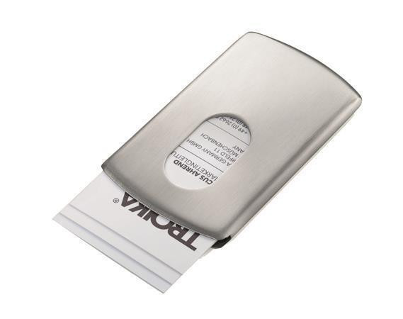 Vizitkář "Slide", pouzdro na vizitky, pro 12 vizitek, kovový, TROIKA