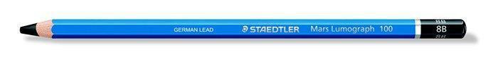 Grafitová tužka "Mars Lumograph", 8B, šestihranná, umělecká, STAEDTLER