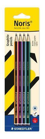 Grafitová tužka "Noris 120 colour edition", 4 ks, HB, šestihranná, sada, STAEDTLER 120-S BK4
