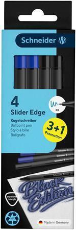 Kuličkové pero "Slider Edge XB Black Edition", 2x 2 barvy, 0,7 mm, s uzávěrem, SCHNEIDER 152291