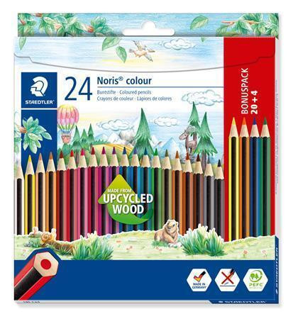 Barevné pastelky "Noris Colour", 20+4 mix barev, šestihranné, STAEDTLER
