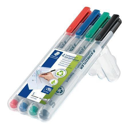 Ne-permanentní popisovač "Lumocolor 311 S", 4 různé barvy, sada, OHP, 0,4 mm, STAEDTLER 311 WP4
