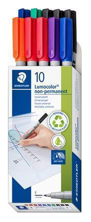 Ne-permanentní popisovač "Lumocolor 316 F", 6 barev, OHP, 0,6 mm, 10 ks/balení, STAEDTLER 316 B10