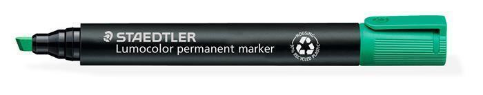 Permanentní popisovač "Lumocolor 350", zelená, klínový hrot, STAEDTLER