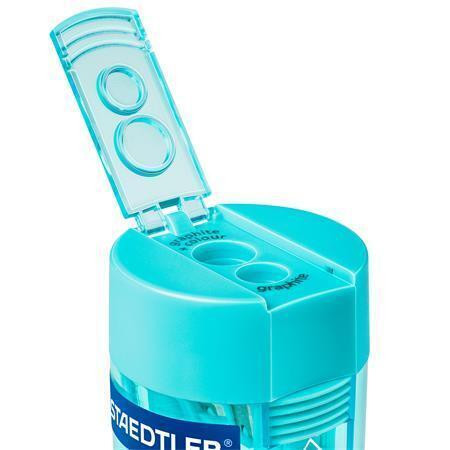 Ořezávátko "512 006", azurová, 2 otvory se zásobníkem, STAEDTLER 512 006-37