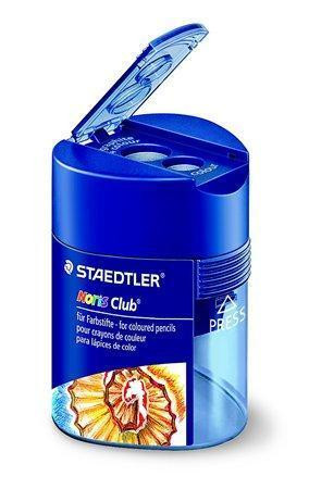 Ořezávátko, na 2 tužky, se zásobníkem na odpad, "Noris Club", modré, STAEDTLER