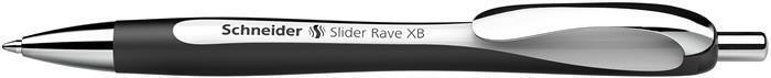 Kuličkové pero "Slider Rave XB", bílo - černá, 0,7 mm, stiskací mechanismus, 5 ks, SCHNEIDER 132549