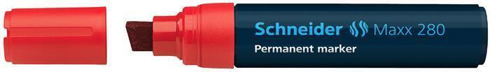 Permanentní popisovač "Maxx 280", červená, 4-12mm, klínový hrot, SCHNEIDER