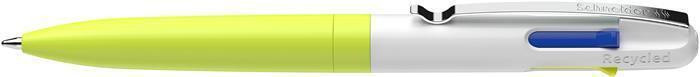Kuličkové pero "Take 4 neon", žluto-bílá, 0,5 mm, stiskací mechanismus, 4-barevné, SCHNEIDER 138125