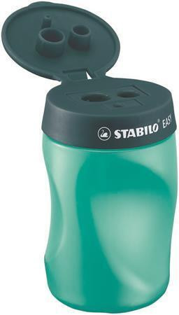 Ořezávátko "Easy" se zásobníkem, petrolejová, 3 otvory, pro leváky, STABILO