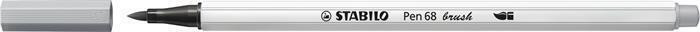 Štětcový fix "Pen 68 brush", šedá, STABILO