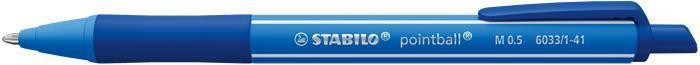 Kuličkové pero "Pointball Colorful", modrá, 0,5 mm, stiskací mechanismus, STABILO 6033/1-41