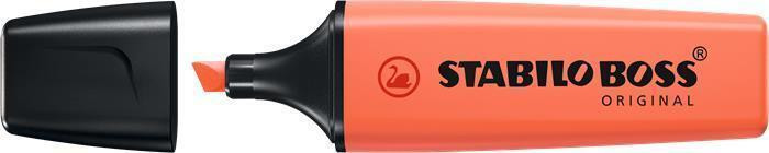 Zvýrazňovač "BOSS original Pastel", pastelová korálová červená, 2-5 mm, STABILO