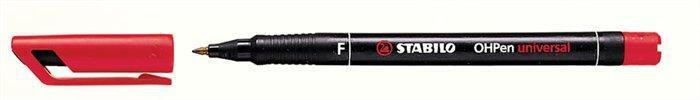 Permanentní popisovač "OHPen F", červená, 0,7mm, STABILO