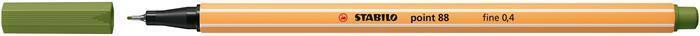 Liner "Point 88", mechová zelená, 0,4 mm, STABILO 88/35