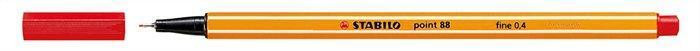 Liner  "Point 88", červená, 0,4mm, STABILO