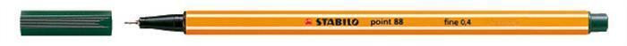 Liner  "Point 88", tmavě zelená, 0,4mm, STABILO