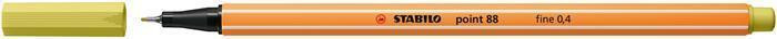 Liner "Point 88", hořčičná, 0,4 mm, STABILO 88/67