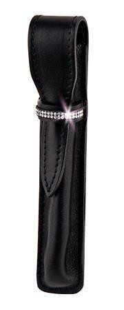 Pouzdro na tužku "MADE WITH SWAROVSKI ELEMENTS", černá, kožené