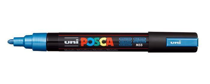 Akrylový popisovač "Posca PC-5M", kovově modrá, 1,8-2,5 mm, UNI 2UPC5MMK