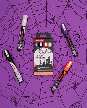Křídový popisovač Halloween "PWE-5M", 4 různé barvy, 1,8-2,5mm, sada, UNI 2UPWE5MHALLOWEEN