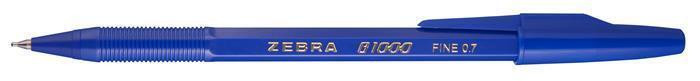Kuličkové pero "B1000", modrá, 0,24 mm, s víčkem, ZEBRA 31642-10