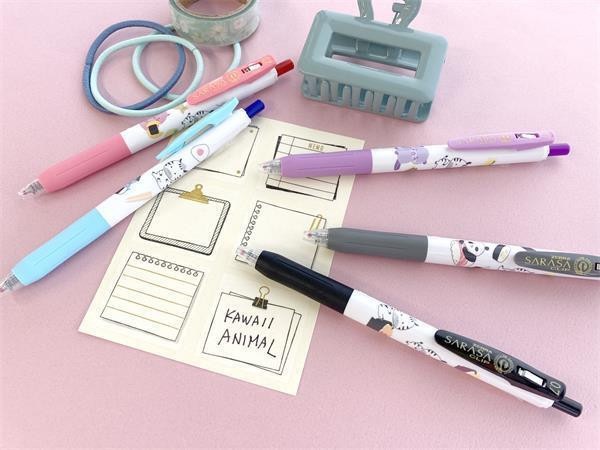 Sada gelových per "Sarasa Clip Kawai Animal", 0,33 mm, stiskací mechanismus, ZEBRA 48267