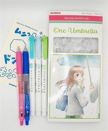 Sada psacích potřeb "Manga Set, One Umbrella", 5 ks, ZEBRA 56531