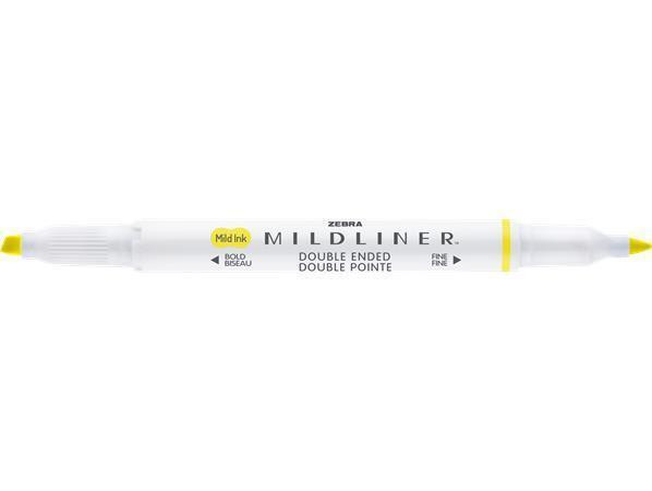Oboustranný zvýrazňovač "Mildliner Fluorescent", žlutá, 1,4 - 4 mm, ZEBRA 78150