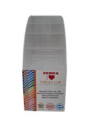 Displej "Sarasa, P-05S", prázdný, akryl, 7,8 x 8,6 x 10,5 cm, ZEBRA 945