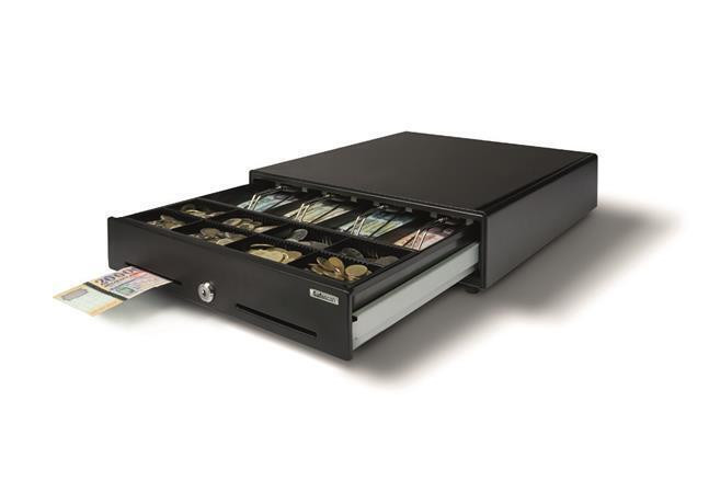 Standardní pokladní zásuvka "SD-3540", 8 x mince, 4 x bankovky, s elektrickým otevíráním, SAFESCAN