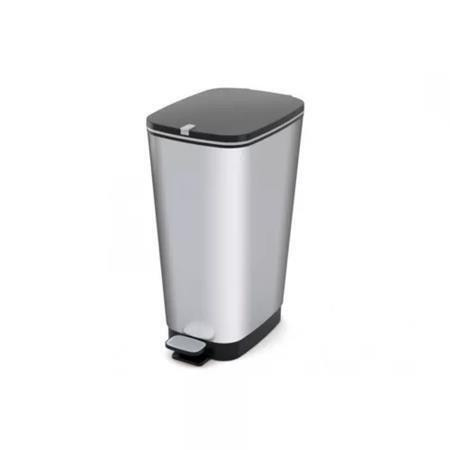 Odpadkový koš "Chic", černá-stříbrná, pedálový, 45 l, CURVER 1010009789