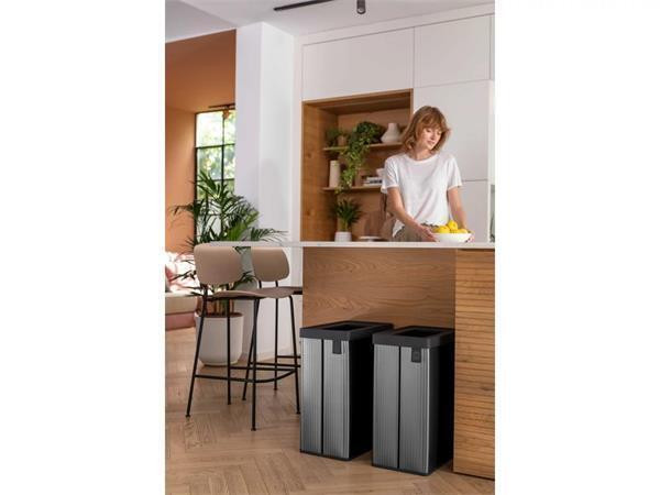 Odpadkový koš "Verto Recycle", šedá-černá, bez víka, na tříděný odpad, 54 l, CURVER 261012