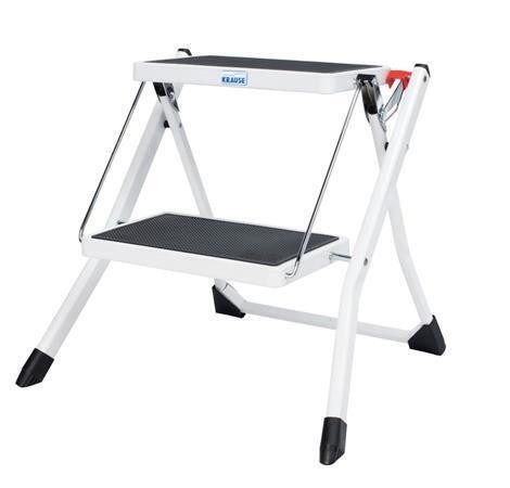 Schůdky "Picoly", bílá, 2 schody, skládací, ocelové, KRAUSE 130983