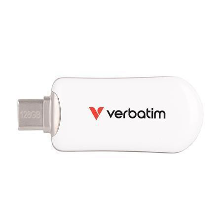 USB flash disk "Plectra", bílá, 128 GB, USB-C 3.2 Gen1, VERBATIM 30229