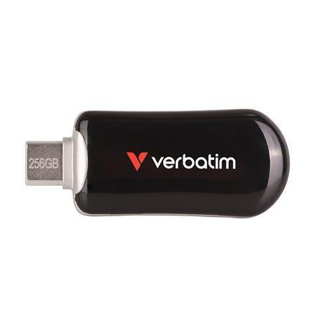 USB flash disk "Plectra", černá, 256 GB, USB-C 3.2 Gen1, VERBATIM 30226