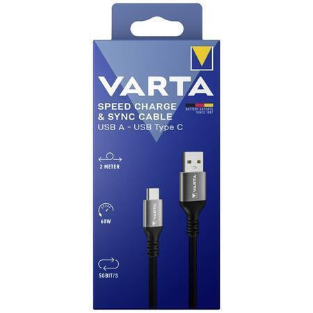 USB kabel, USB-A - USB-C, 2 m, VARTA 57935101111