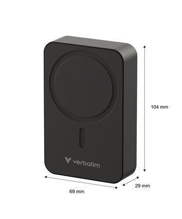 Magnetická powerbanka "Charge n Go Essentials", černá, bezdrátová, 20 000 mAh, VERBATIM 32223
